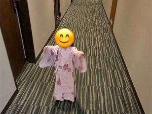 大江戸温泉物語 雲仙東洋館で浴衣を着てはしゃぐ娘の写真