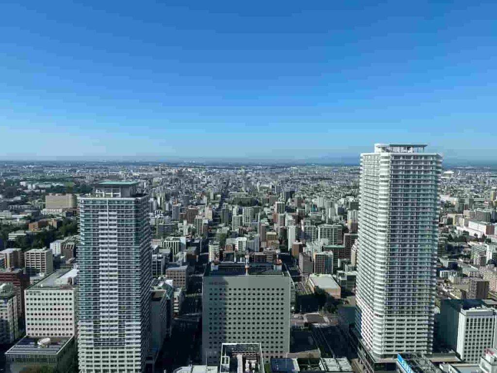 JRタワー・スリーエイトの展望室から見た
札幌の景色